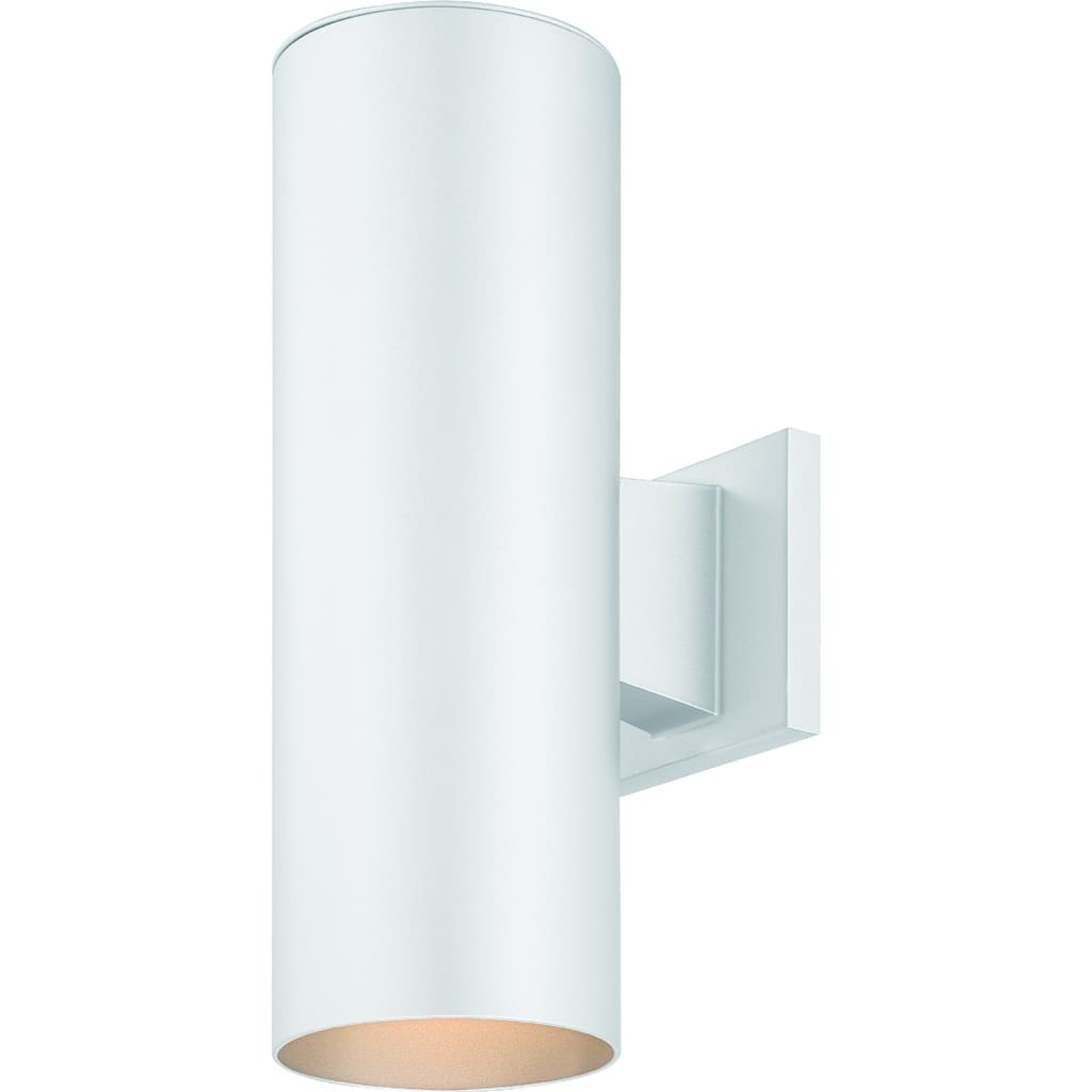 Volume Lighting 2-Light White Outdoor Cylinder Wall Mount