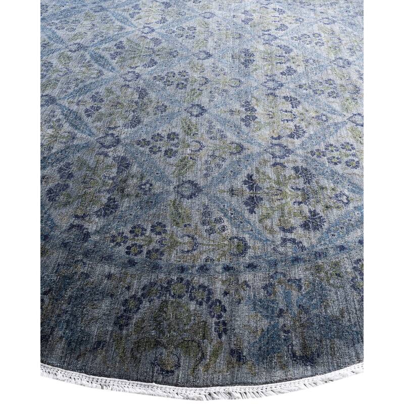 Vibrance One-of-a-Kind Hand-Knotted Area Rug - Gray, 8' 1" x 8' 1" - 8' 1" x 8' 1"