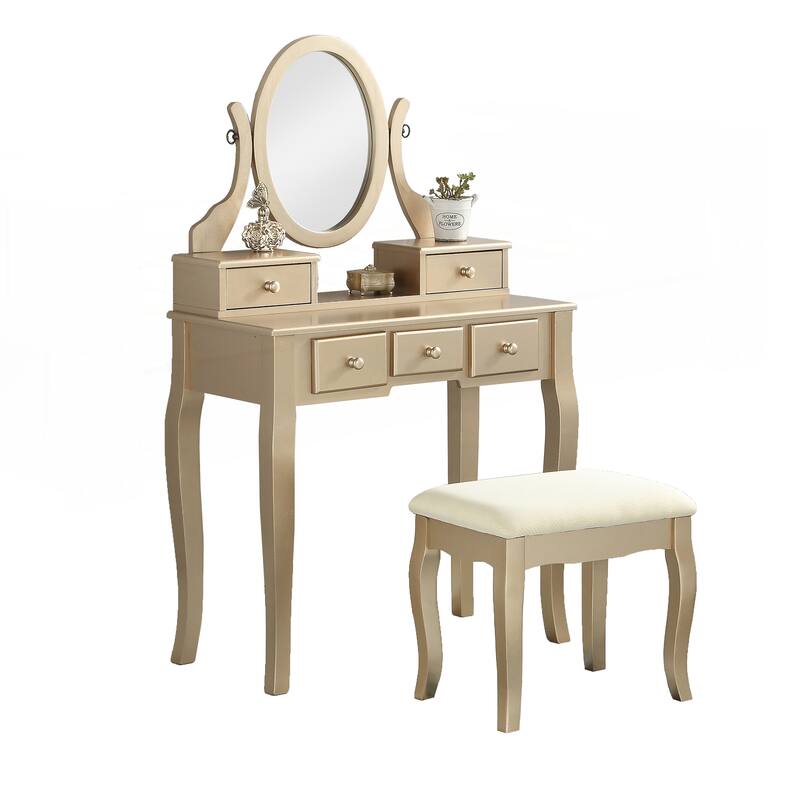 Ashley Wood Make-Up Vanity Table and Stool Set