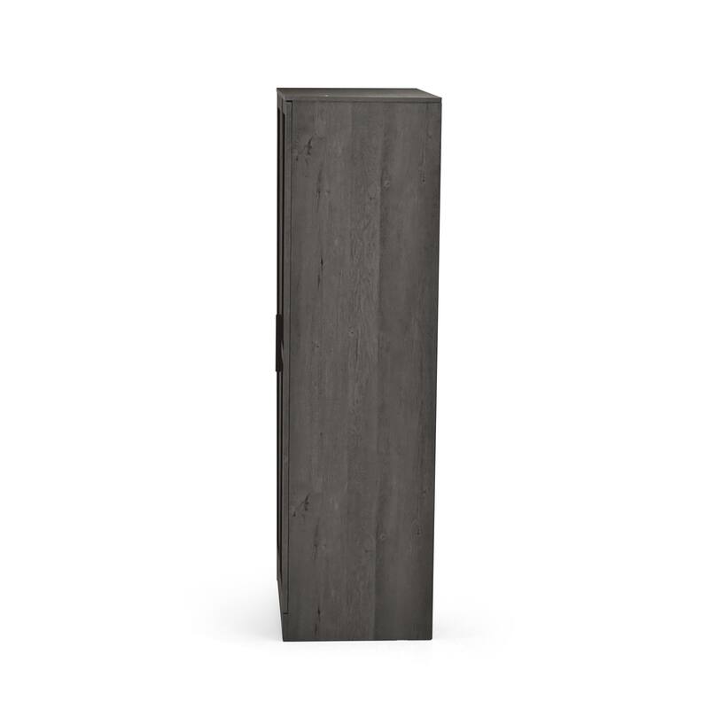Classic Dual Door Design Wardrobe With Suspension rod Multi -Layer Shelf for Bedroom Wardrobe Storage Cabinets
