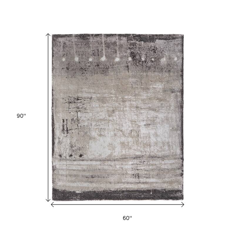 HomeRoots Abstract Industrial Rectangle Area Rug