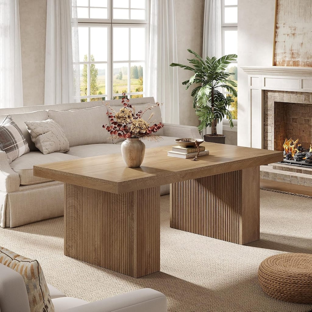 Farmhouse Coffee Table for Living Room Center Cocktail Tea Table - 47.24" L × 23.62" W × 17.72" H