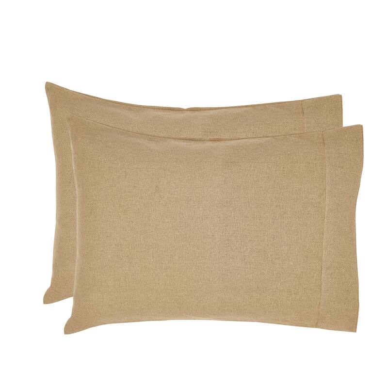 Burlap Pillow Case Set