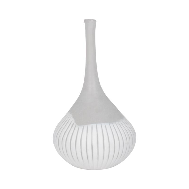 Glass Modern Handblown Artisan Bottle - White