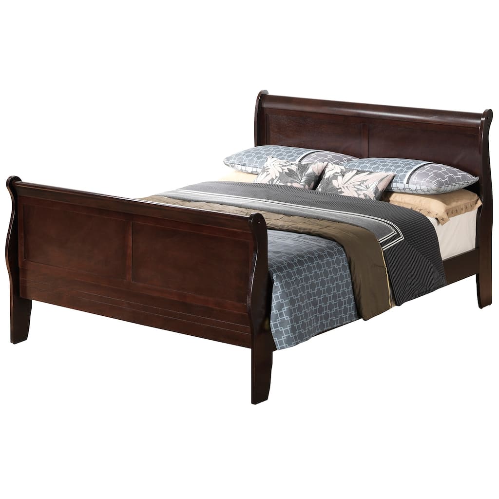 Bohemian Cappuccino Sleigh Bed - Solid Wood Platform Bed - 63x84x44 - Modern Bed Frame