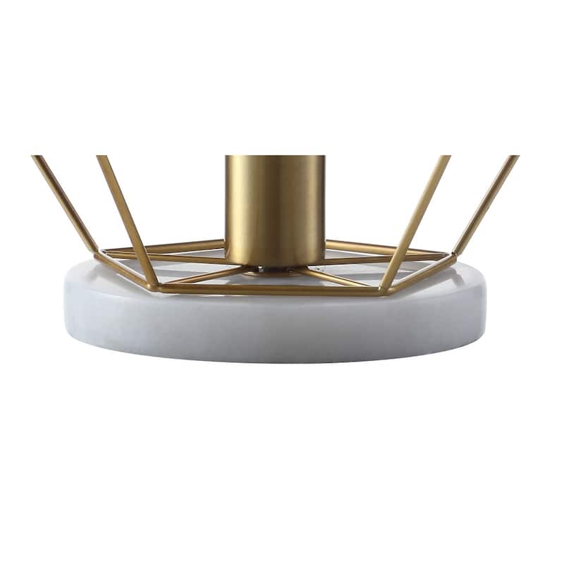 James 10" Metal/Marble LED Table Lamp, Brass by JONATHAN Y