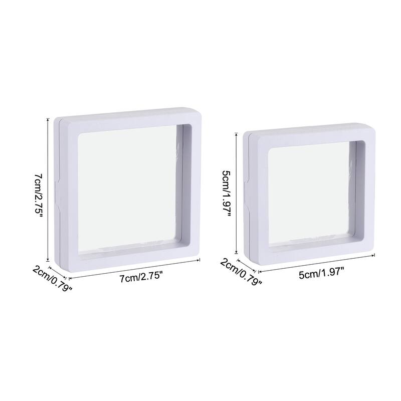 Floating Thin Film Display Box ABS Frame White for Ring Necklace 10Pcs