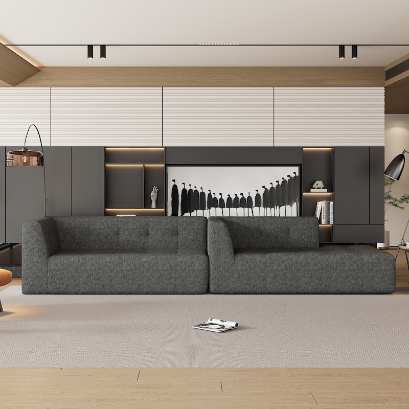 L-Shaped Modular Modular Combination Living Room Sofa Set Modern Minimalist Sofa, Upholstered Deep Seat Couches