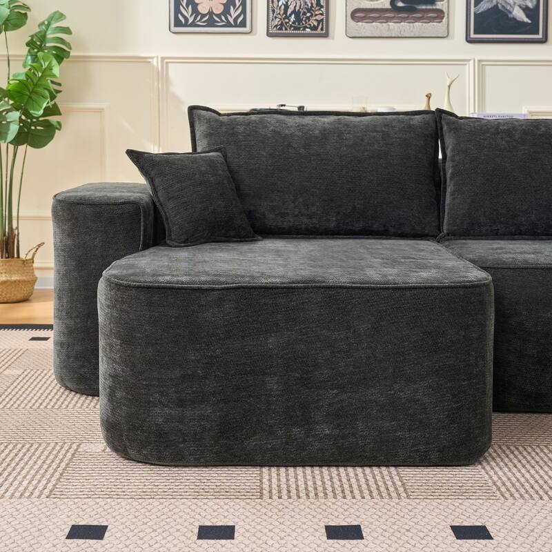 104" L-Shaped Cloud Modern Modular Sectional Sofa, Couch with Chaise