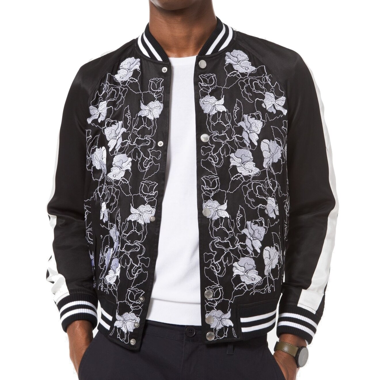 michael kors embroidered denim jacket
