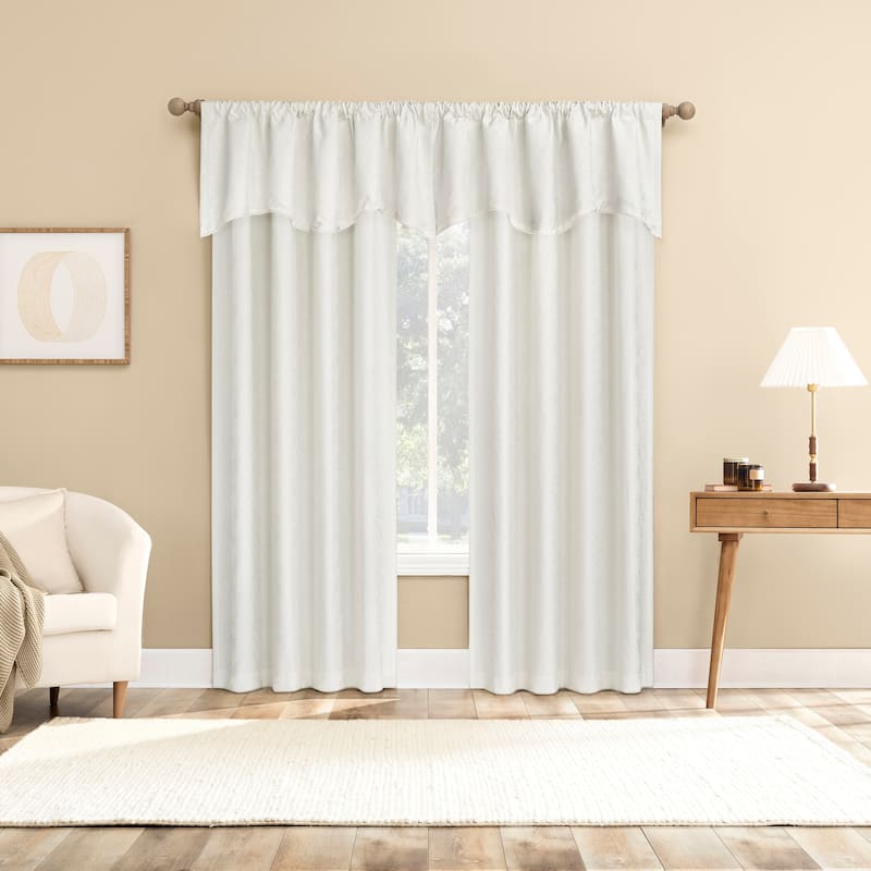 Sun Zero Bronte Floral Jacquard Total Blackout Rod Pocket 1-Piece Curtain Panel, Single Panel