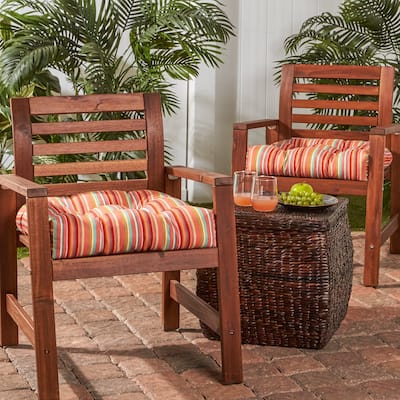 Coastal Stripe 20-inch Outdoor Chair Cushion (Set of 2)