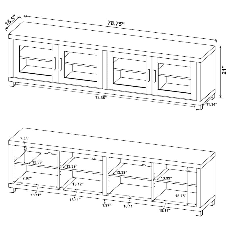 Sachin 3-piece 79-inch TV Entertainment Center