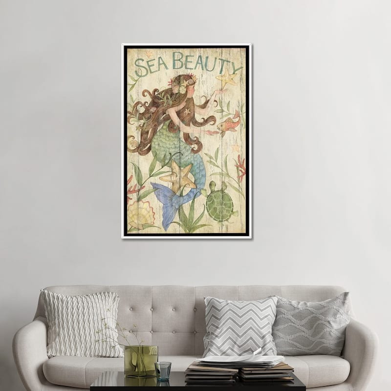iCanvas "Mermaid Beauty" by Susan Winget Framed Canvas Print