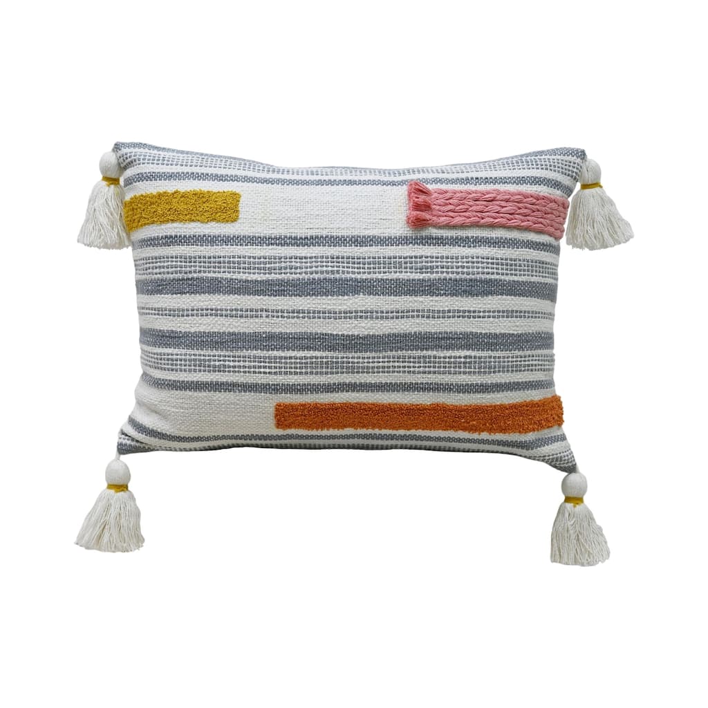 Linden Street Handwoven Embroidery Braid Decorative Pillow, 14''X20''