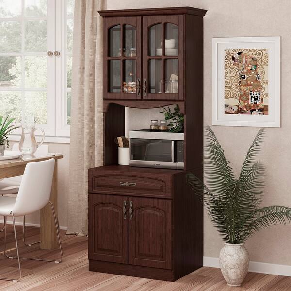 slide 2 of 38, Living Skog Galiano 73'' Pantry Kitchen Storage Cabinet Black