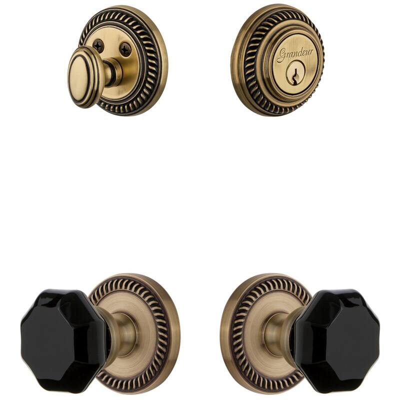 Grandeur Newport Solid Brass Rose Single Cylinder Keyed Entry Deadbolt