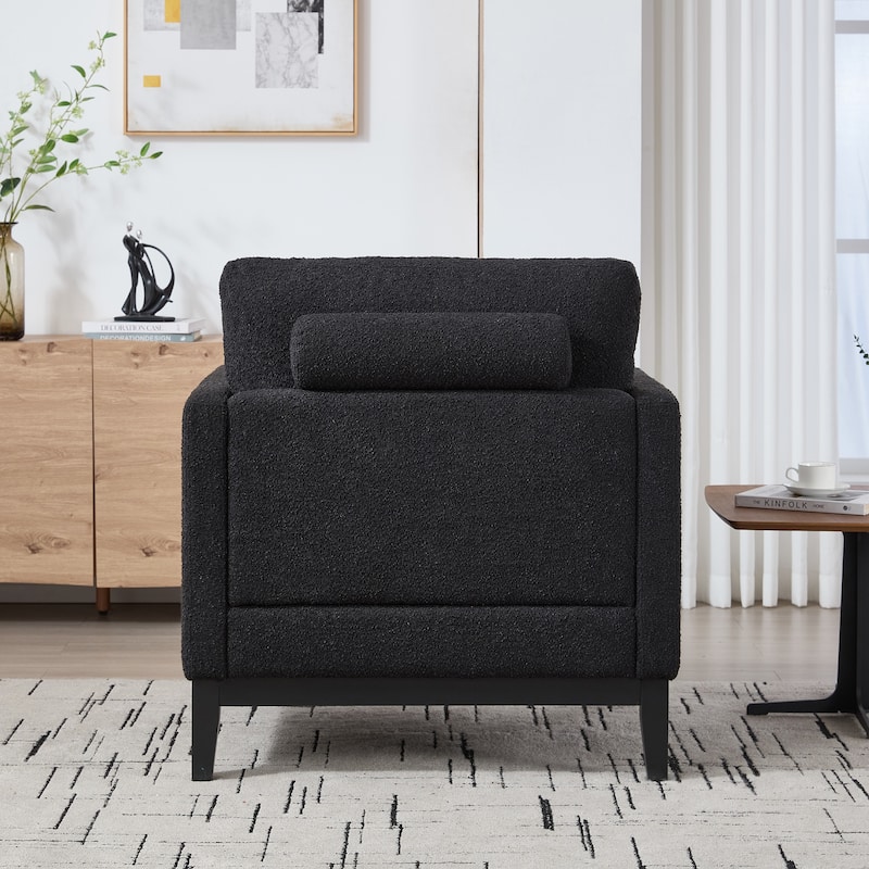 Boucle Armchair with Pillows