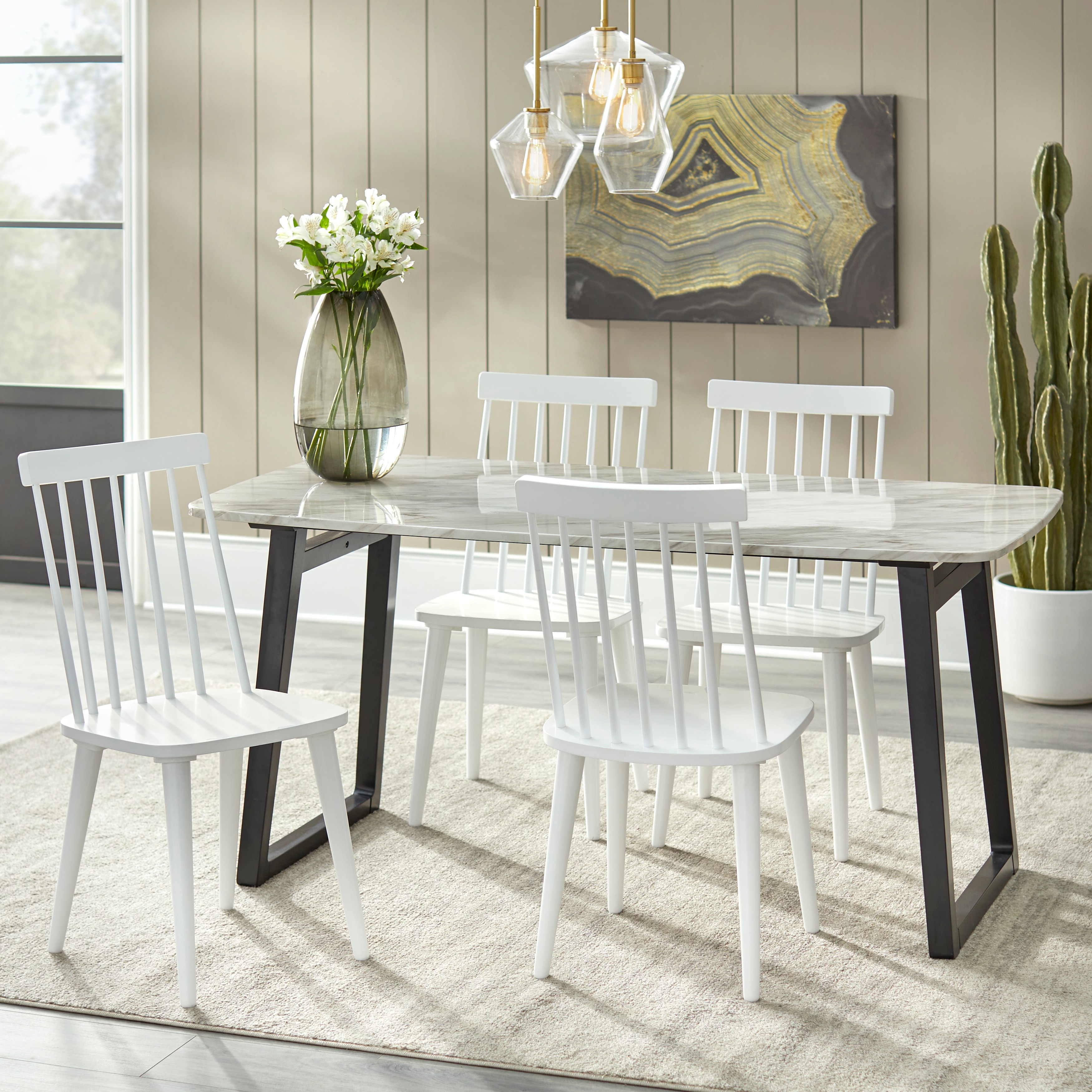 Low Back White Wooden Dining Chairs Dropship Lavish Design