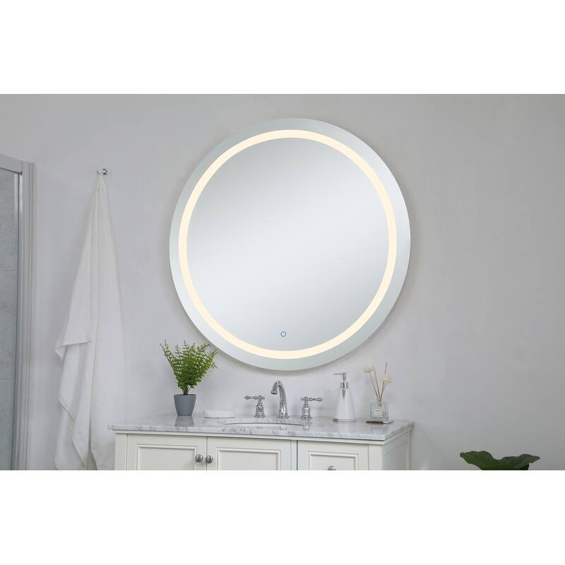 Avalon 42" diameter Hardwired LED mirror - Silver