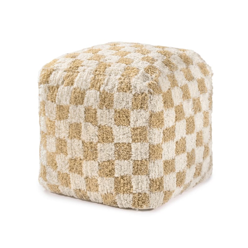 Jani 20-inch Ottoman Pouf - Handcrafted Handmade Ottoman for Seating, Footrest, Home Decor for Living Room, Bedroom