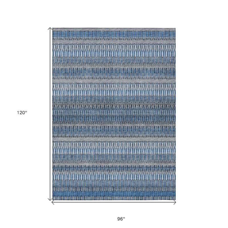 HomeRoots Striped Transitional Rectangle Outdoor Rug