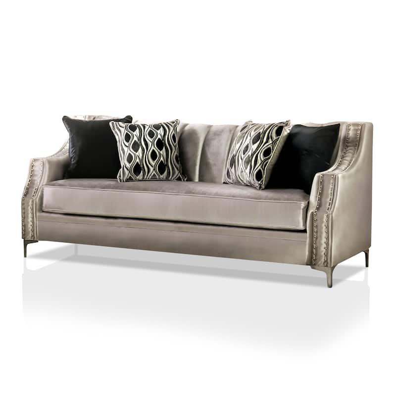 Vynn Transitional Chenille Upholstered Nailhead Trim Sofa by Furniture of America