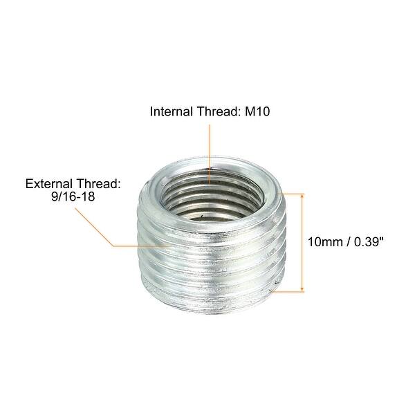 9/16-18 to M10 Thread Adapter Sleeve Reducing Nut Screw Pipe Connector ...