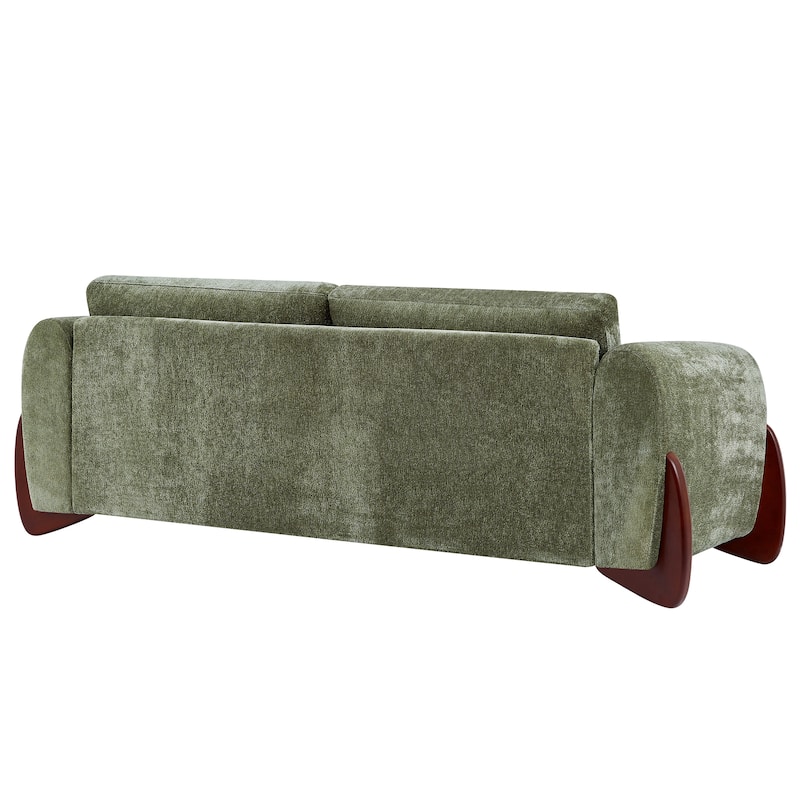 Christopher Knight Home - Hartly Modern Chenille Upholstered 3-Seater Sofa with Solid Wood Legs