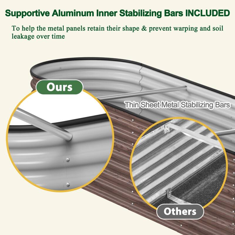 VEIKOUS 23.1''H Metal Galvanized Raised Garden Bed 9-in-1 Modular Outdoor Planter Box