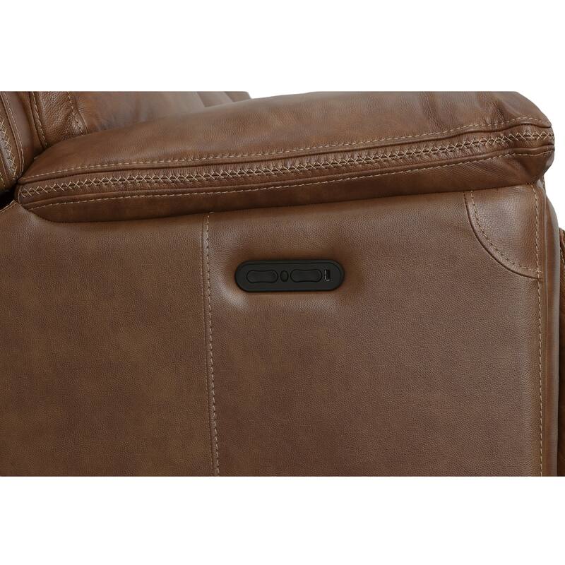 Fenwick Cognac Power Reclining Sofa with Power Headrests by Flexsteel - 89" x 42" x 42"
