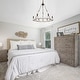 preview thumbnail 4 of 16, Modern Farmhouse Candle Chandelier 6-light Round Wagon Wheel Wood Dining Room Ceiling Light