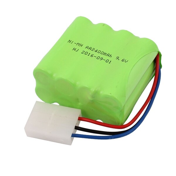 Green DC 6V 2400mAh Rechargable Ni-MH AA Battery Pack for RC Aircraft w 3P Plug