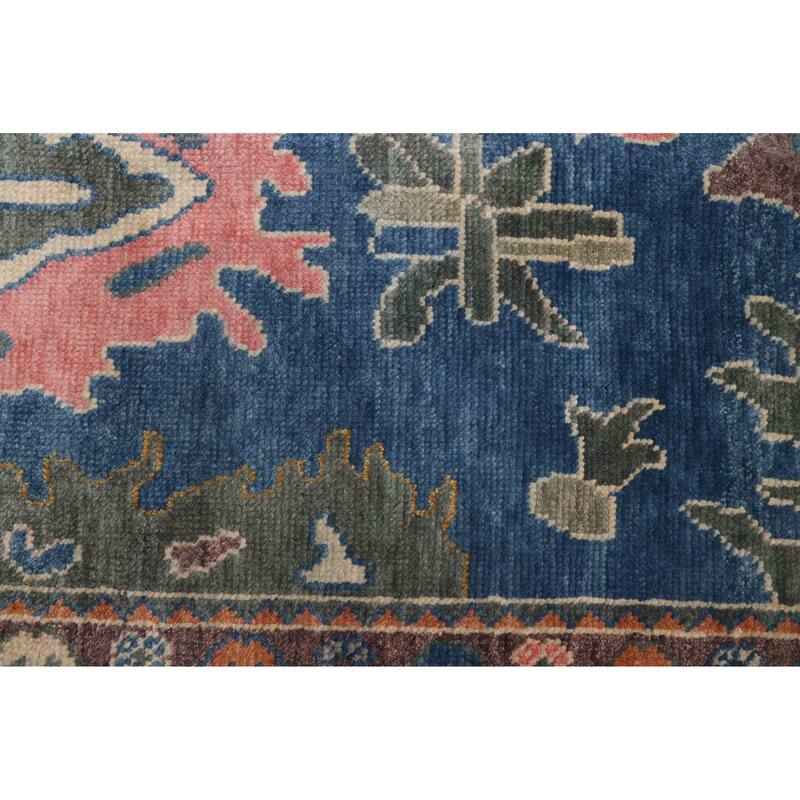 ECARPETGALLERY Hand-knotted Modern Oushak Dark Blue Wool Rug - 9'11 x 14'0