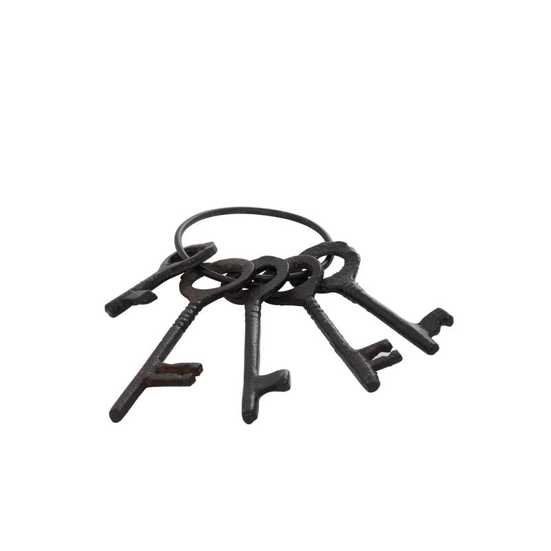 Aluminum Metal Keys Sculpture - Black - Roche River Decor - 8"W x 7"L x 1"H