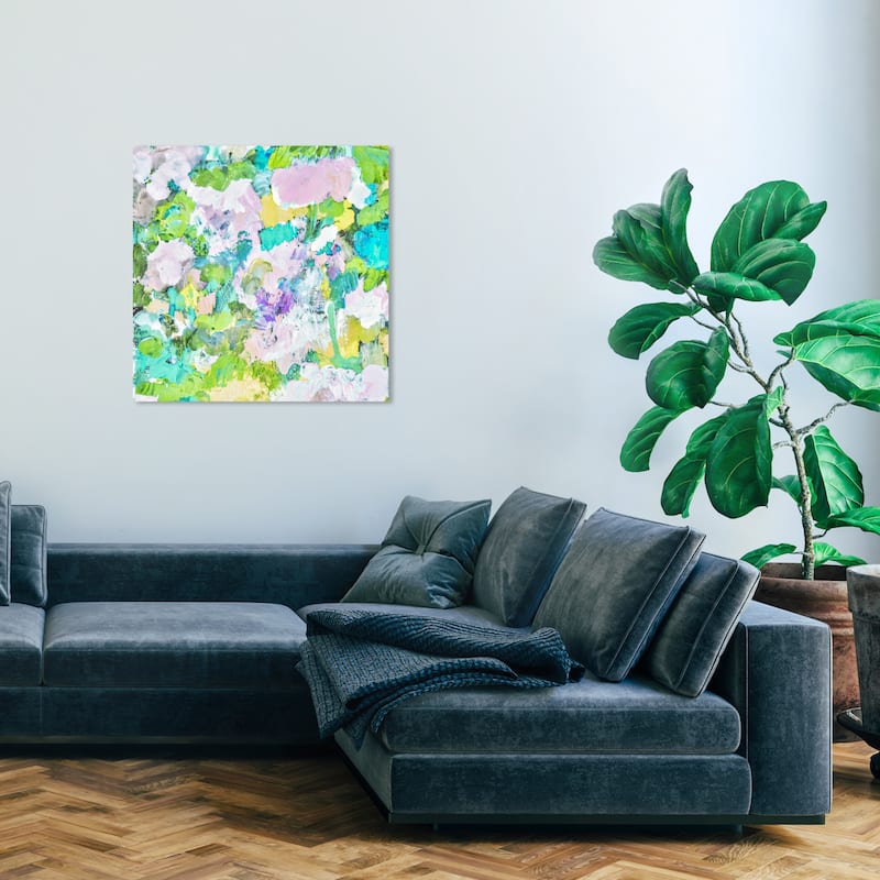 Wynwood Studio Canvas Abstract Endless Summer Garden Green and Cyan Modern & Contemporary Wall Art Canvas Print - 30 x 30
