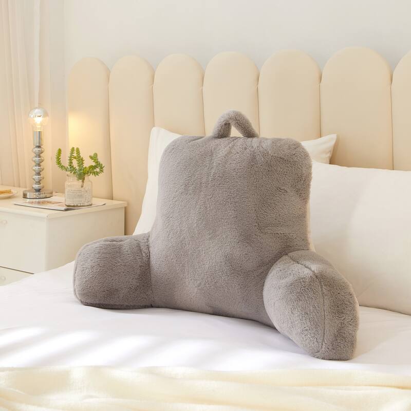 Urban Shop Decorative and Supportive Backrest Bed Pillow,Grey