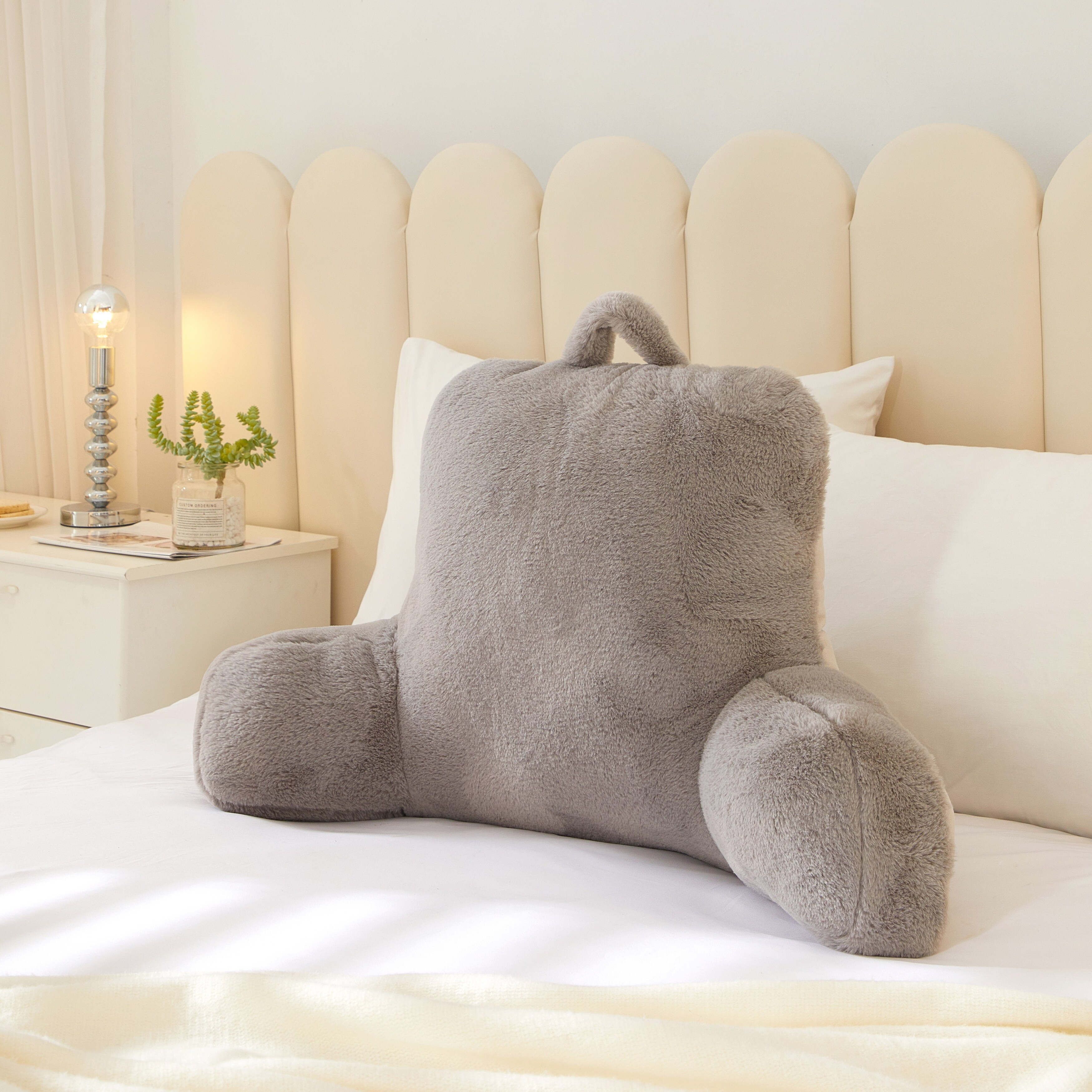 Grey backrest on sale pillow