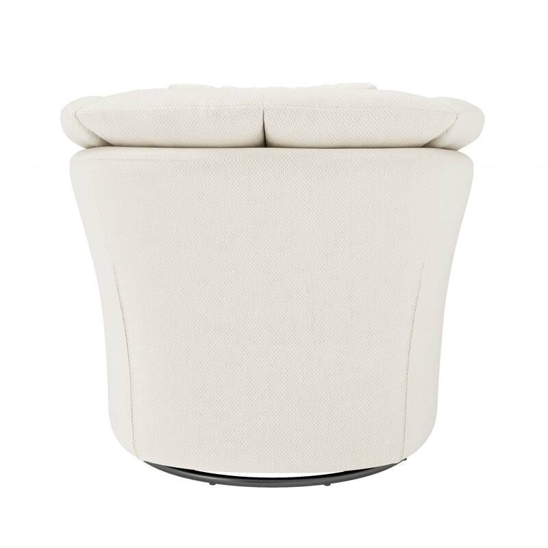 Upholstered Swivel Accent Chair Barrel Armchair Metal Frame with Pillows Living Room Chair