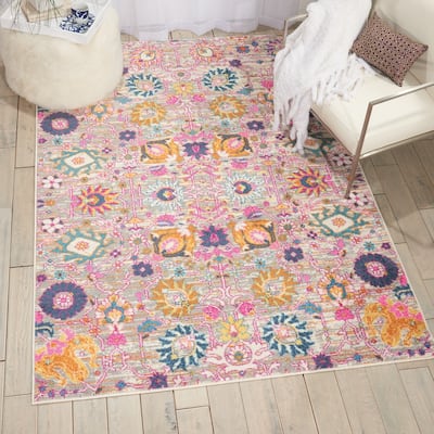 Nourison Passion Boho French Country Floral Area Rug.