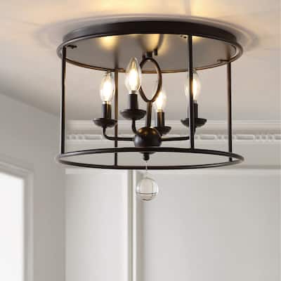 Grayson 16" Metal LED Flush Mount, Oil Rubbed Bronze by JONATHAN Y