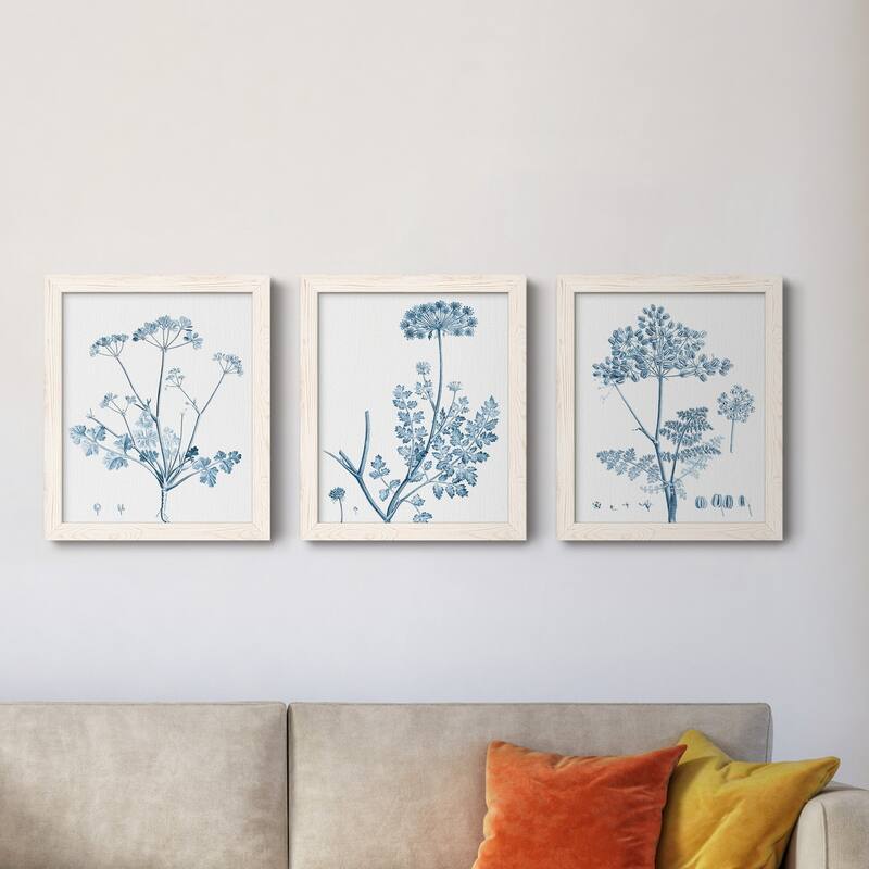 Antique Botanical in Blue IV-Premium Framed Canvas - Ready to Hang - Multi-Color