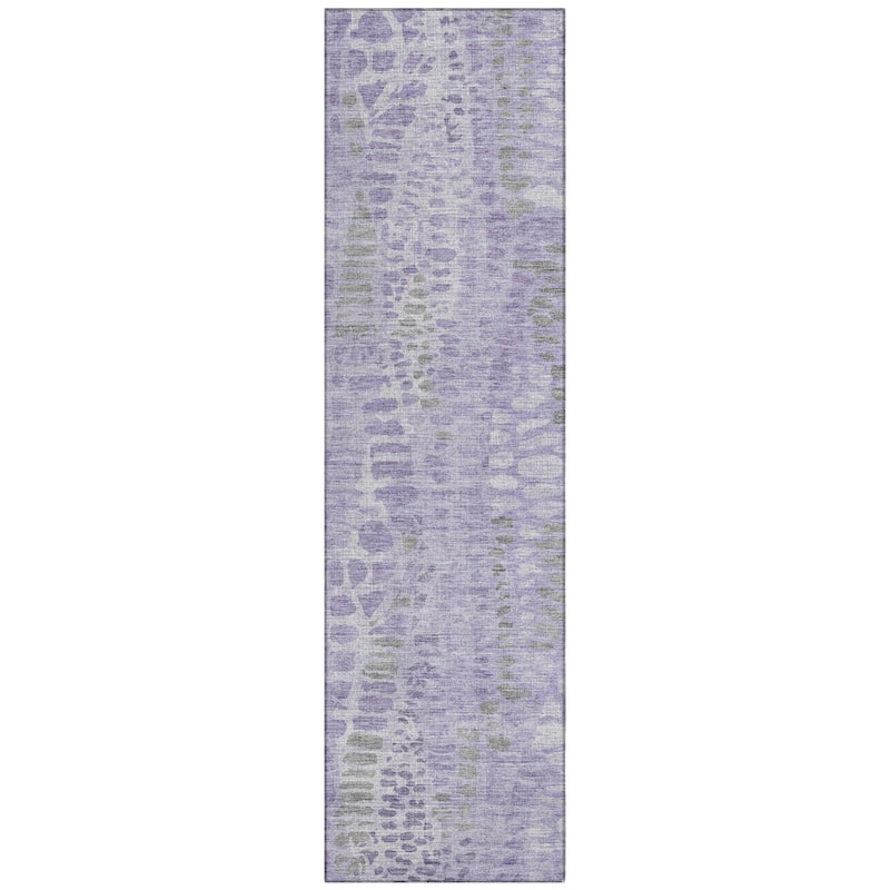 Machine Washable Indoor/ Outdoor Modern Imprints Chantille Rug