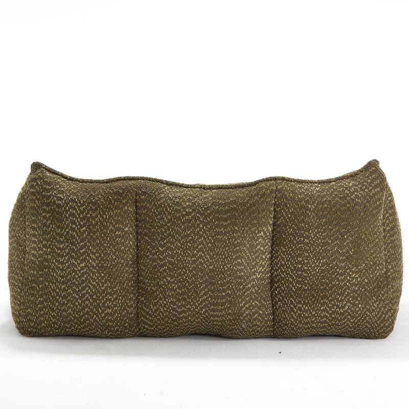73.2" Chenille Oversized Beanbag Sofa Chair with High-Resilience Foam, Armrests and Handles
