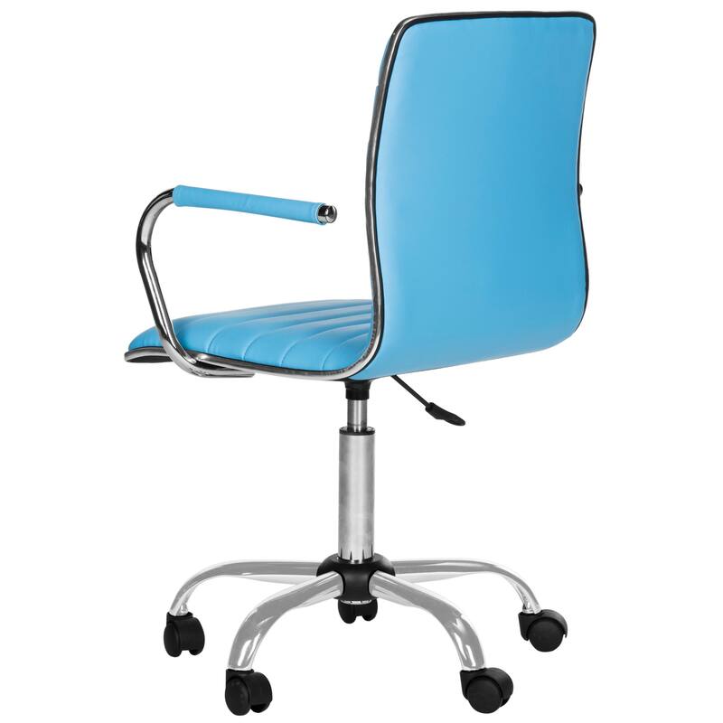 SAFAVIEH Kendra White Adjustable Height Office Desk Chair - 22.4" x 19.9" x 35.9" - 22.4" x 19.9" x 35.9" - 22Wx23Dx40H - Blue
