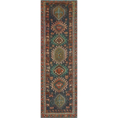 Noori Rug Fine Vintage Distressed Josephin Charcoal/Rust Runner - 2'10" x 9'1"