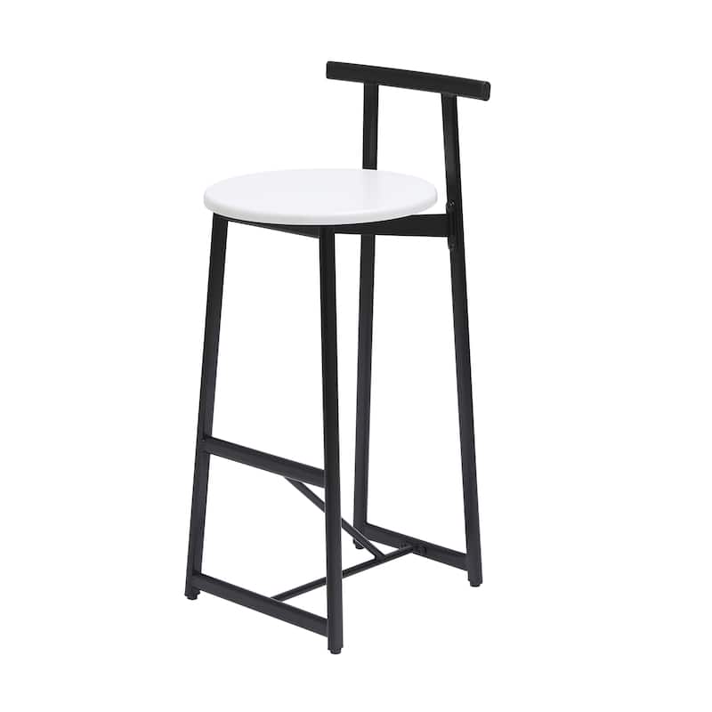27'' Brown Wooden Round Bar Stools Set of 3 Ostweer Furniture