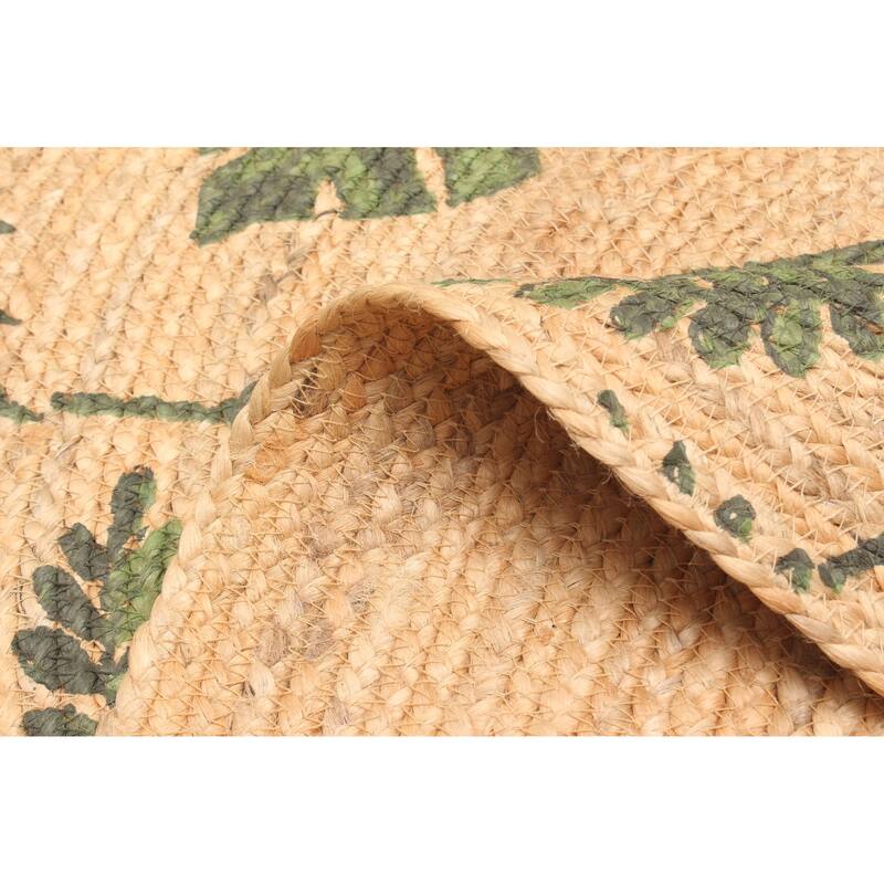 ECARPETGALLERY Braided Weave Palas Denizli Tan Jute Rug - 3'0 x 3'0