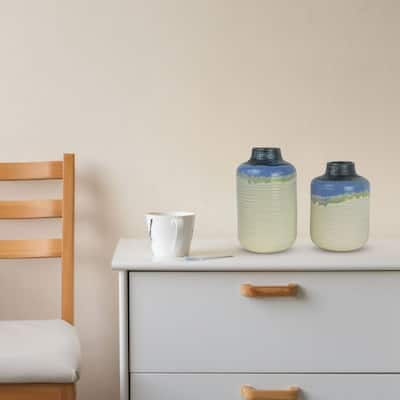 Set of 2 Rustic Earthtone Vases