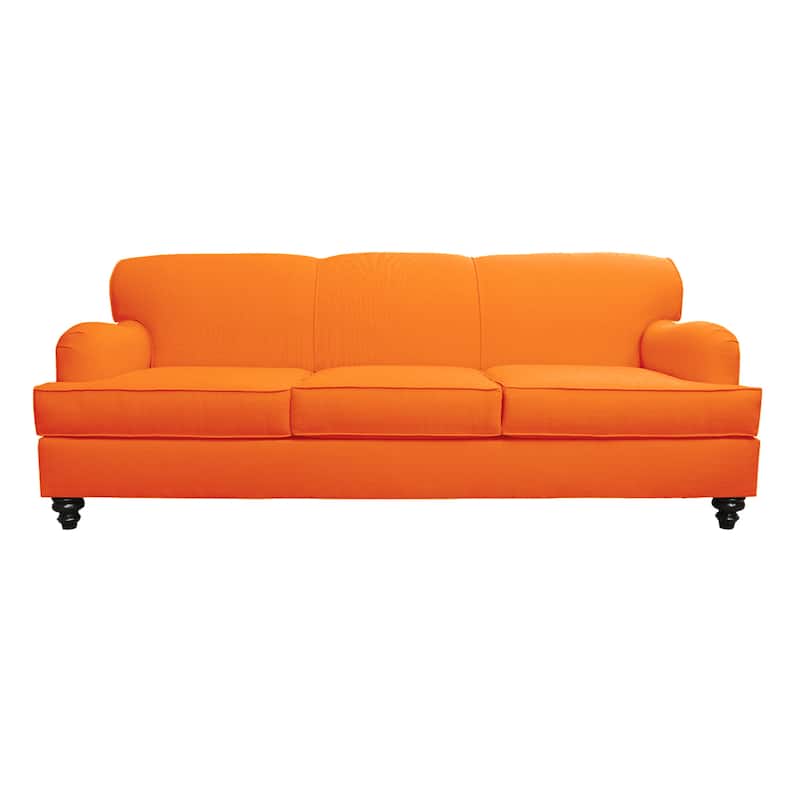 Alice Tradtional Roll Arm Sofa - Orange